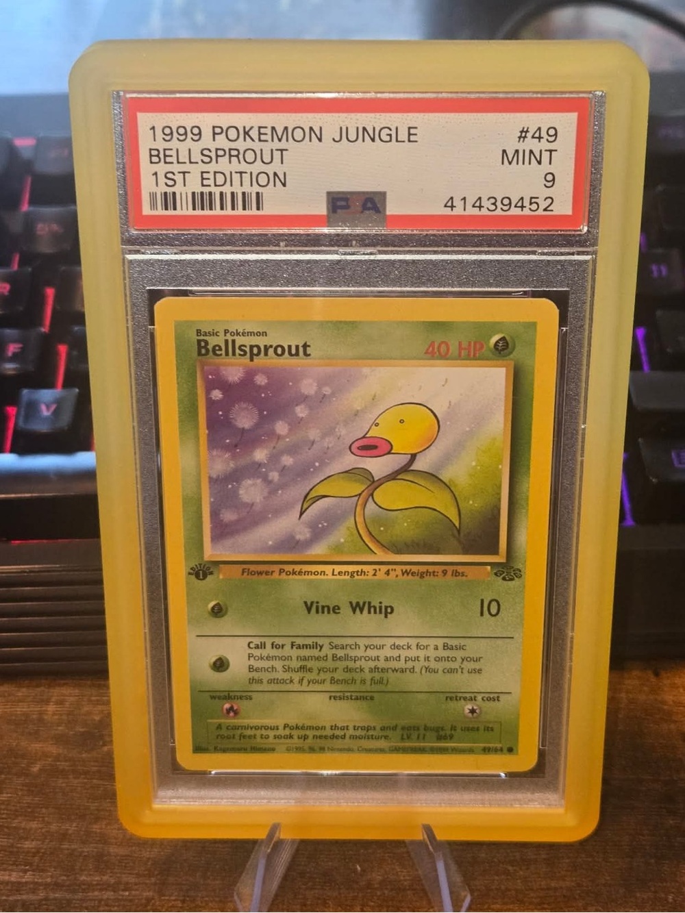 Bellsprout 1999 Jungle 1st Edition Graded Card - Green